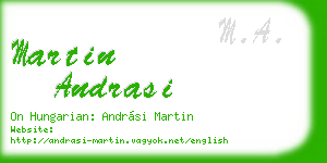 martin andrasi business card